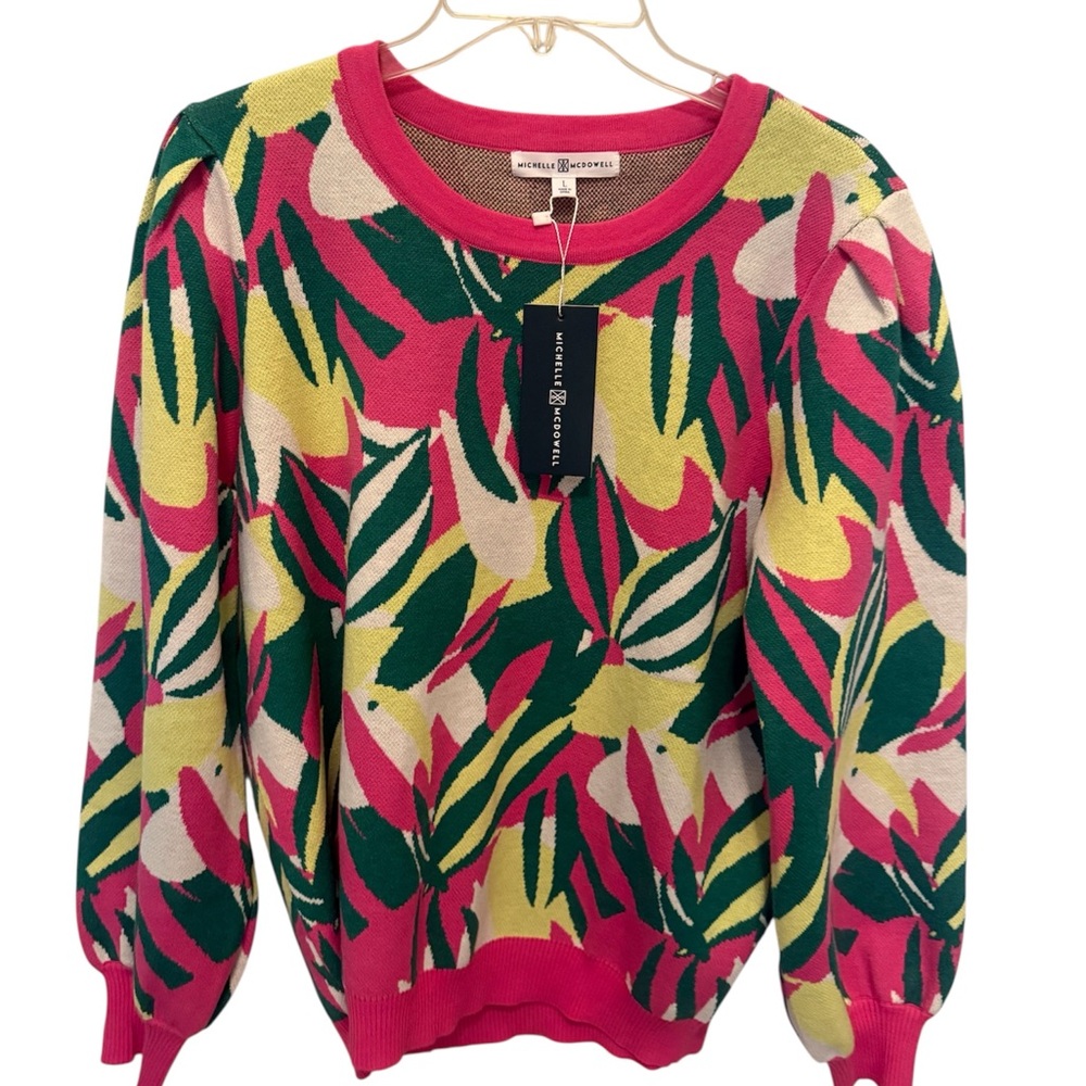 Michelle McDowell BOMBSHELL BLOOMS GREEN
HALLIE SWEATER. NWT. large